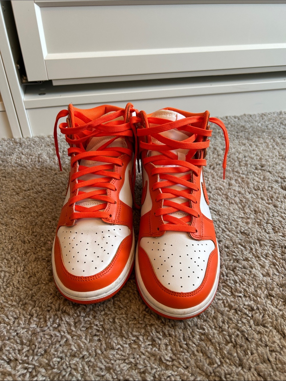 Orange and White High-Top Sneakers ‘Syracuse Orange’